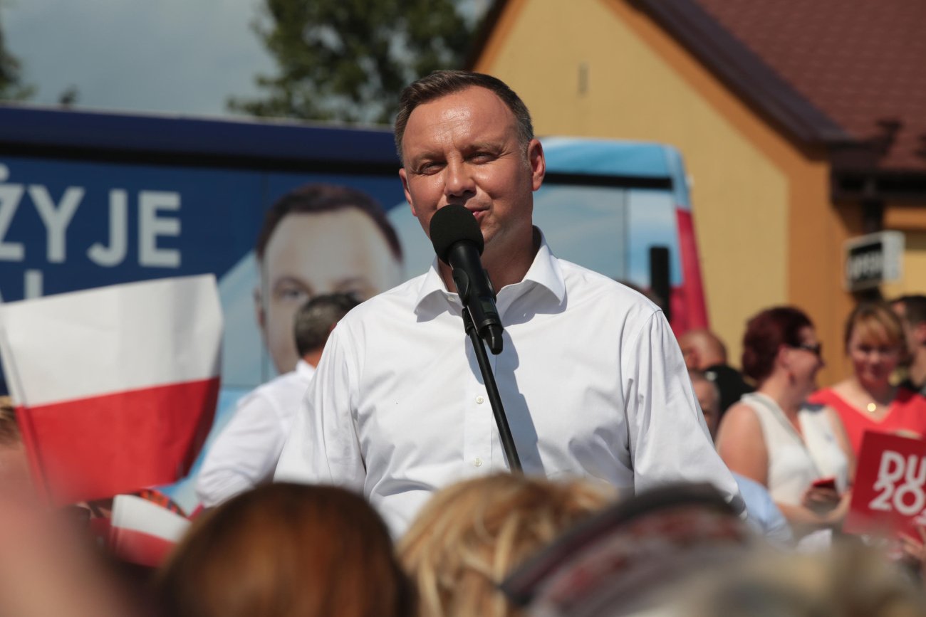 Prezydent Andrzej Duda podczas kampanii prezydenckiej w 2020 roku.