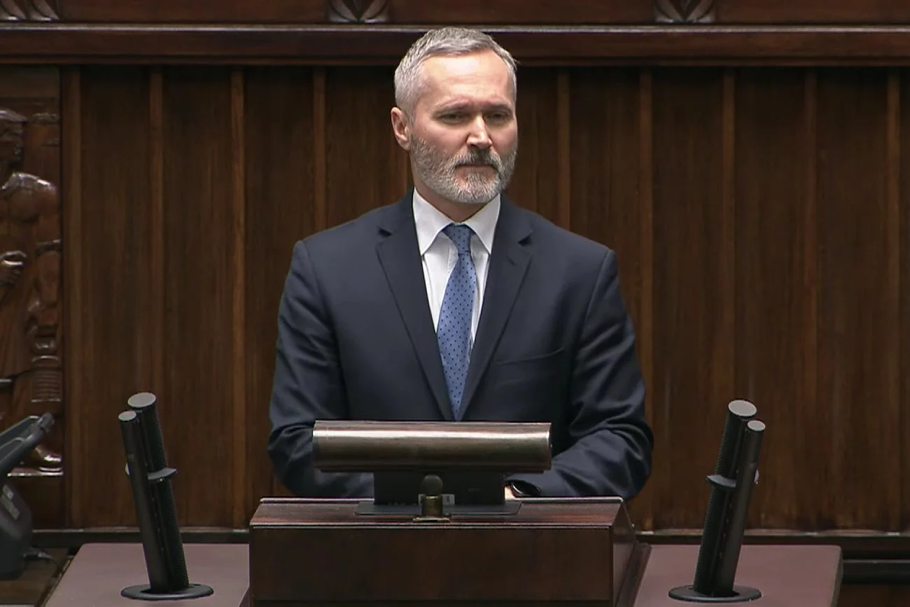 Jarosław Wałęsa, syn Lecha Wałęsy, w Sejmie.