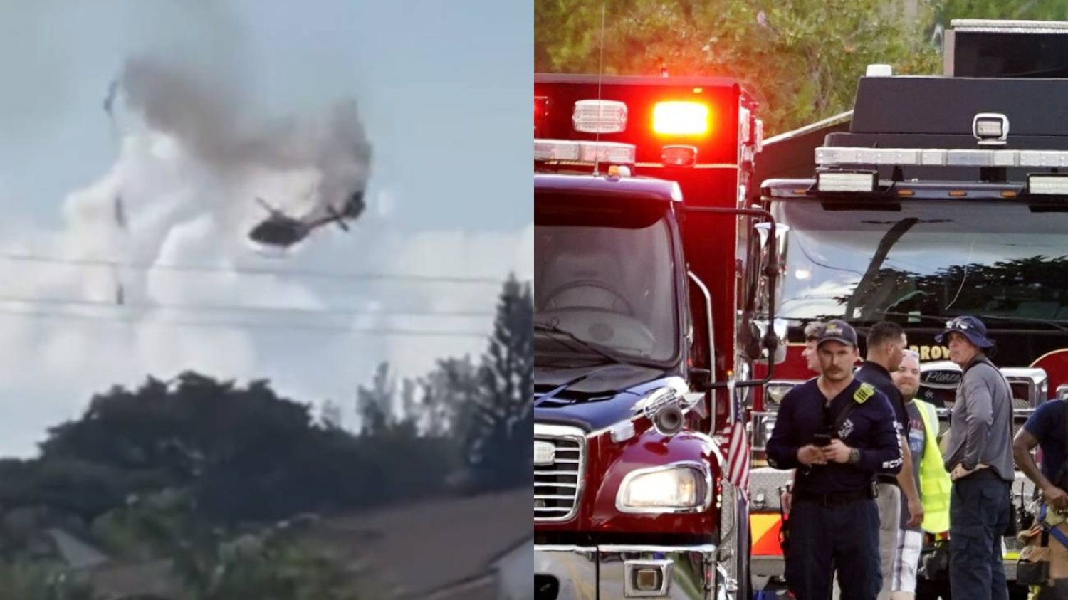 Floryda: helikopter straży pożarnej spadł na budynek. Wideo