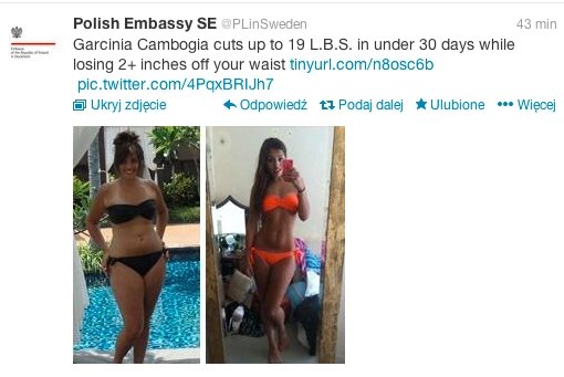 Polska ambasada w Szwecji promuje... kobietę, która schudła 19 funtów w ciągu 30 dni