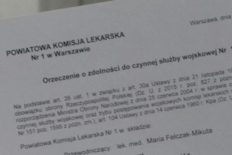 Orzeczenie zdolności czynnej służby.