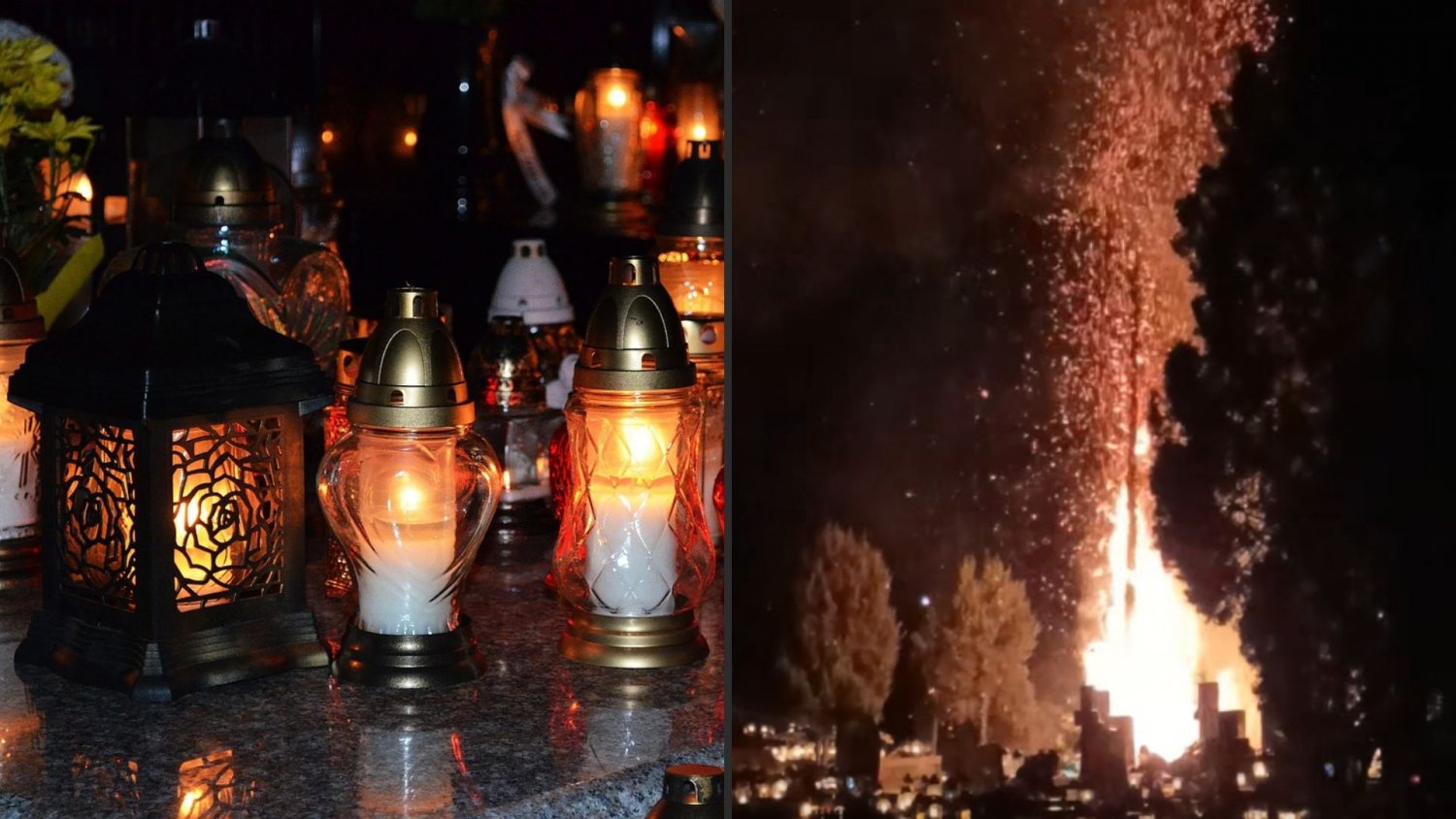 Pożar na cmentarzu w Koninie. Usłyszeli strzał, później zobaczyli słup ognia