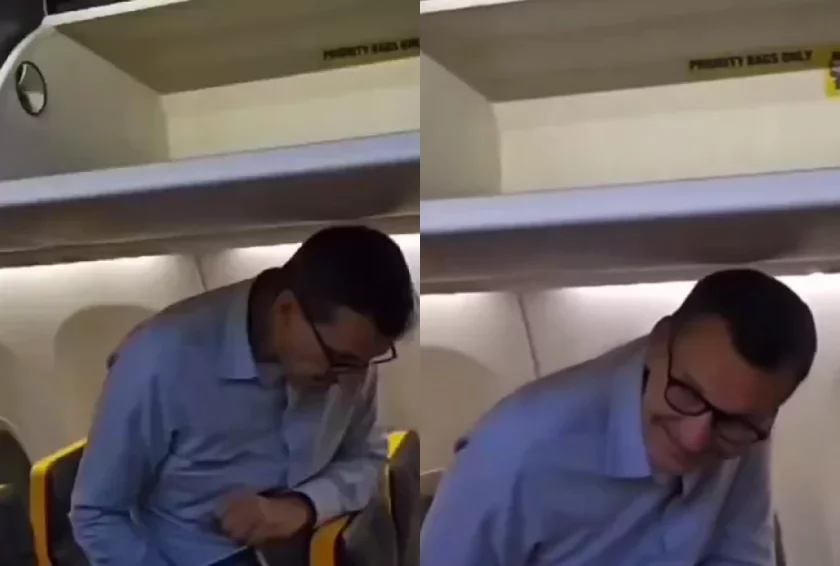 Mateusz Morawiecki w samolocie linii Ryanair.