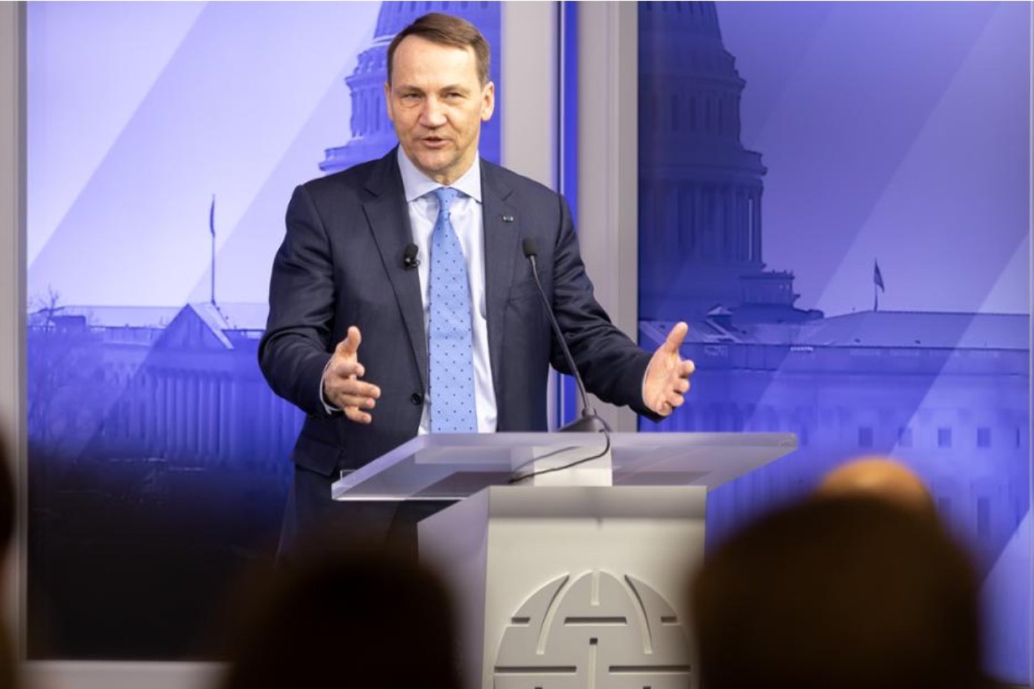Radosław Sikorski w Atlantic Council w Waszyngtonie. "Mój syn jest żołnierzem armii USA".