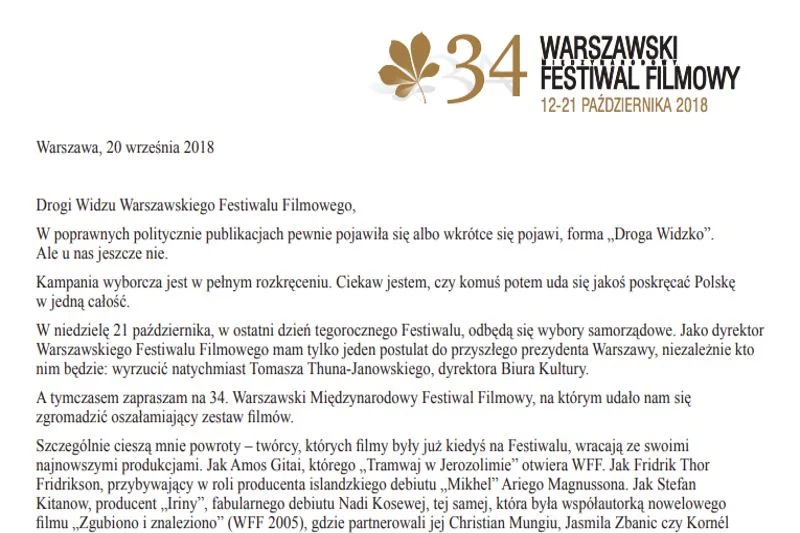 Tak wyglada początek zaproszenia autorstwa Laudyna.