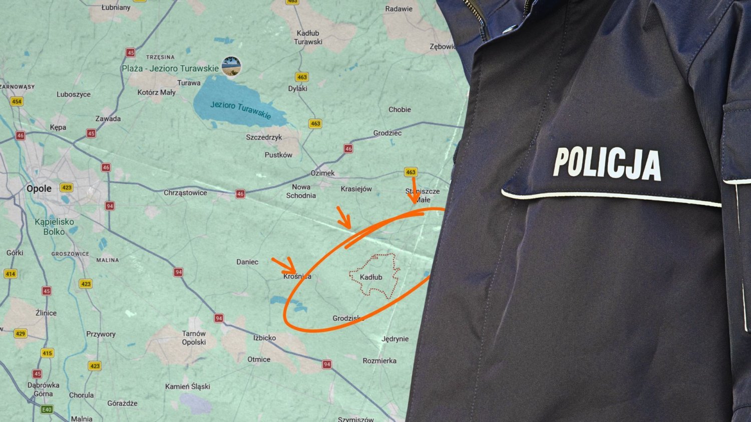 Kadłub w woj. opolskim, policyjny mundur.