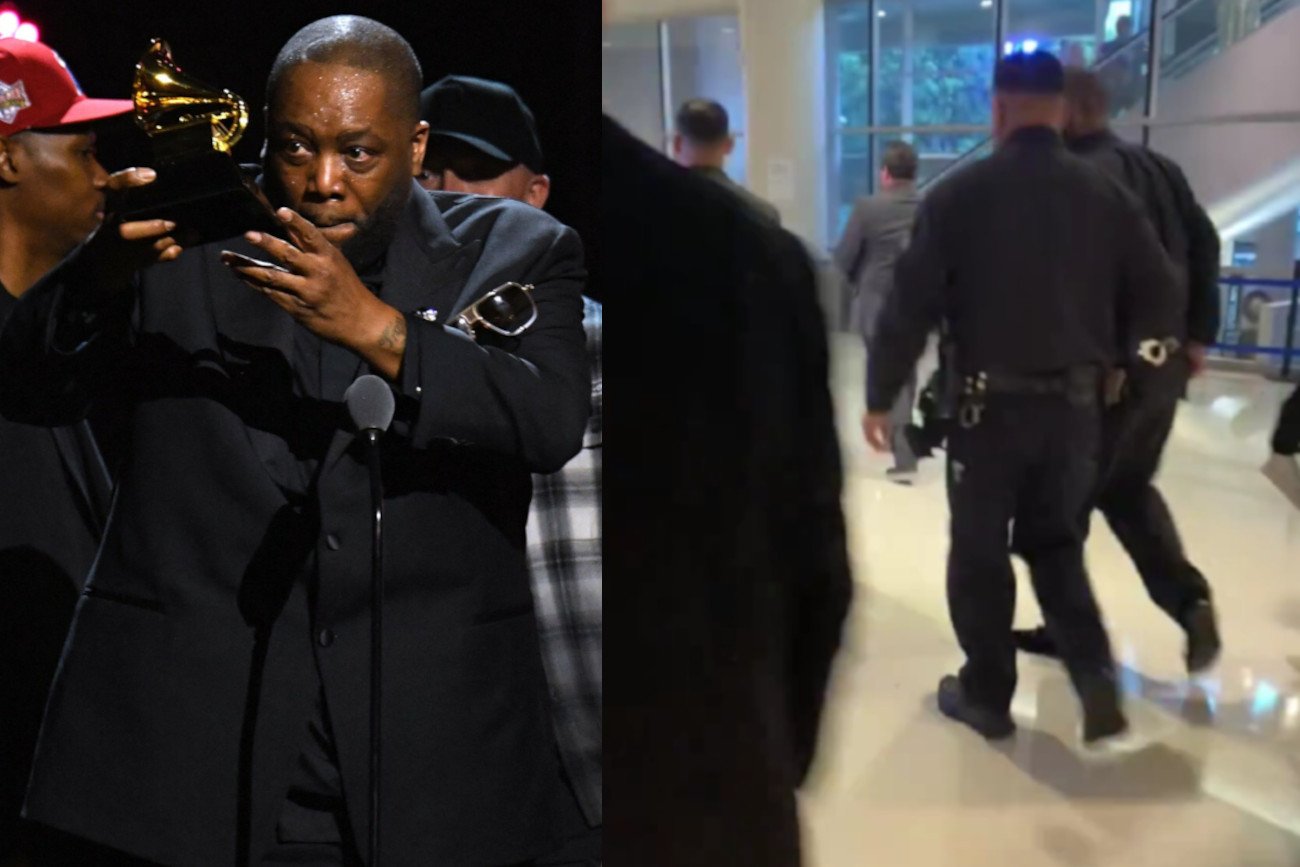 Killer Mike wyprowadzany w kajdanach z Grammy.