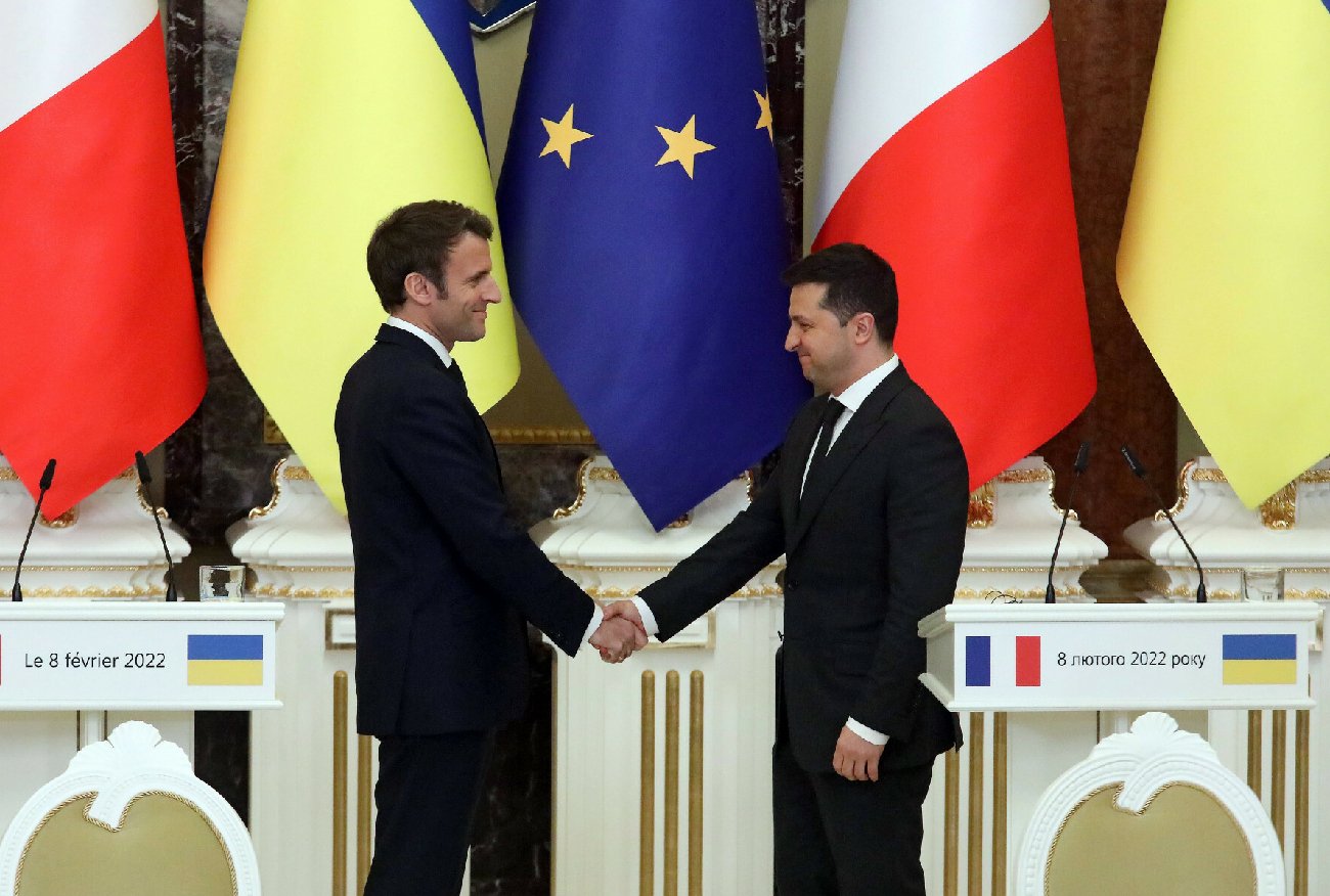 Francja. Wołodymyr Zełeński: Jesteśmy wdzięczni Macronowi