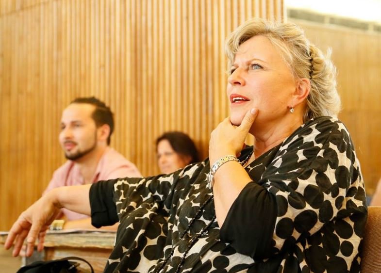 Krystyna Janda w czasie prób do "Strasznego dworu" fot. Joanna Miklaszewska