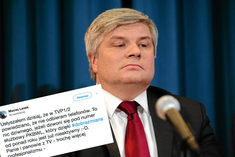 Dziennikarze telewizji publicznej bardzo się starali, żeby nie dodzwonić się do Macieja Laska.