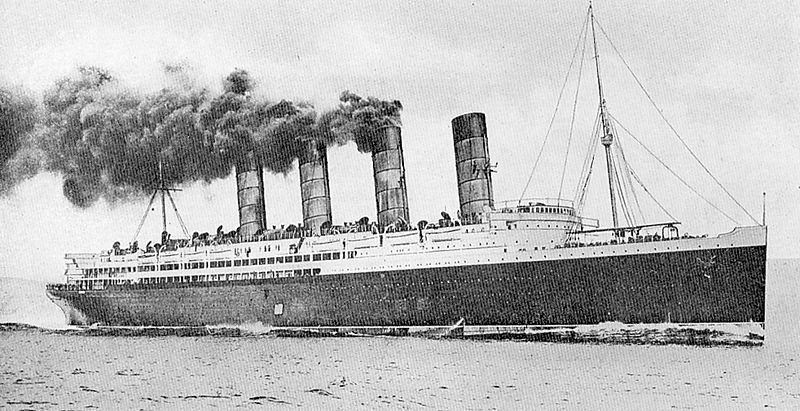 RMS Lusitania - transatlantyk wyróżniony "Błękitną Wstęgą Atlantyku"
