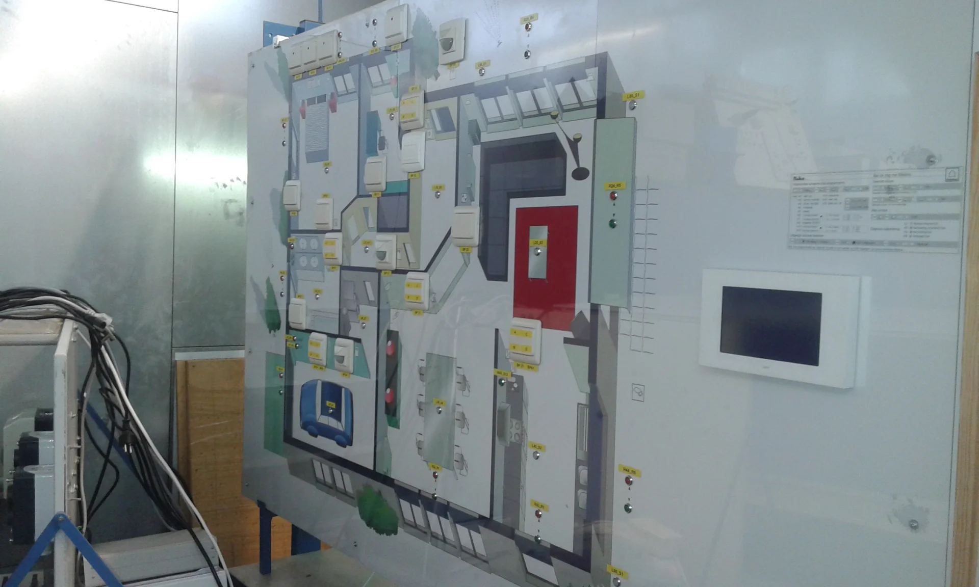 tablica do zarządzania energią elektryczną przy użyciu telefonu w holenderskiej zawodówce