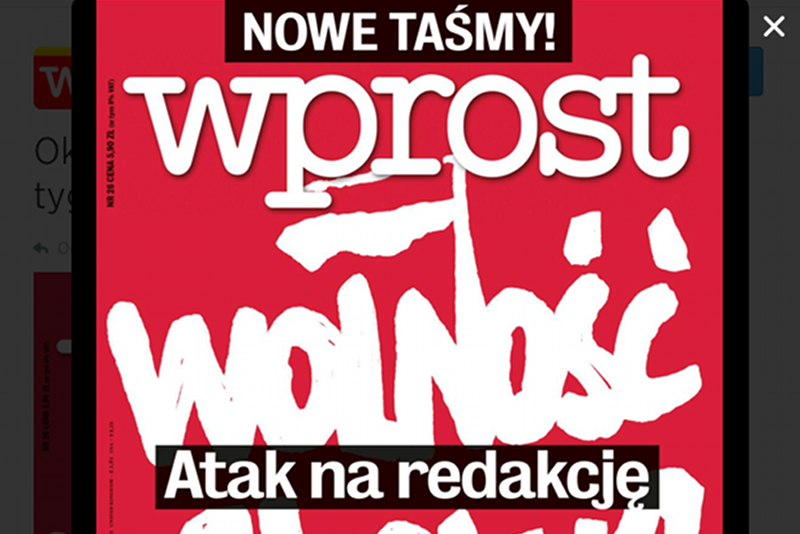 "Wprost" w poniedziałek opublikuje kolejne zapisy z nagrań podsłuchanych polityków. Tym razem m.in. ministra spraw zagranicznych Radosława Sikorskiego i b. ministra finansów Jacka Rostowskiego. Na zdjęciu fragment nowej okładki tygodnika.