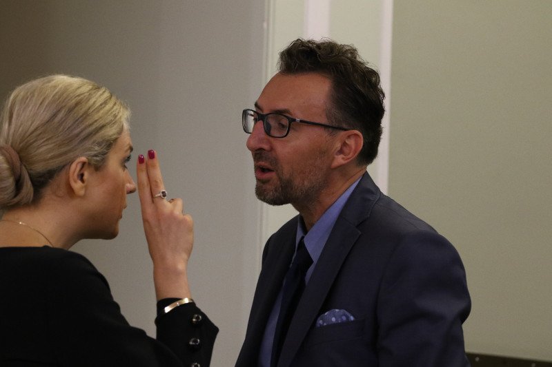 Rozmowa przewodniczącej komisji ds. Amber Gold i pełnomocnika b. ministra finansów tuż przed przesłuchaniem Jacka Rostowskiego.