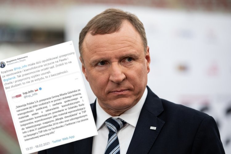 TVP miała przeprosić miasto Gdańsk, ale oświadczenie szybko usunięto.