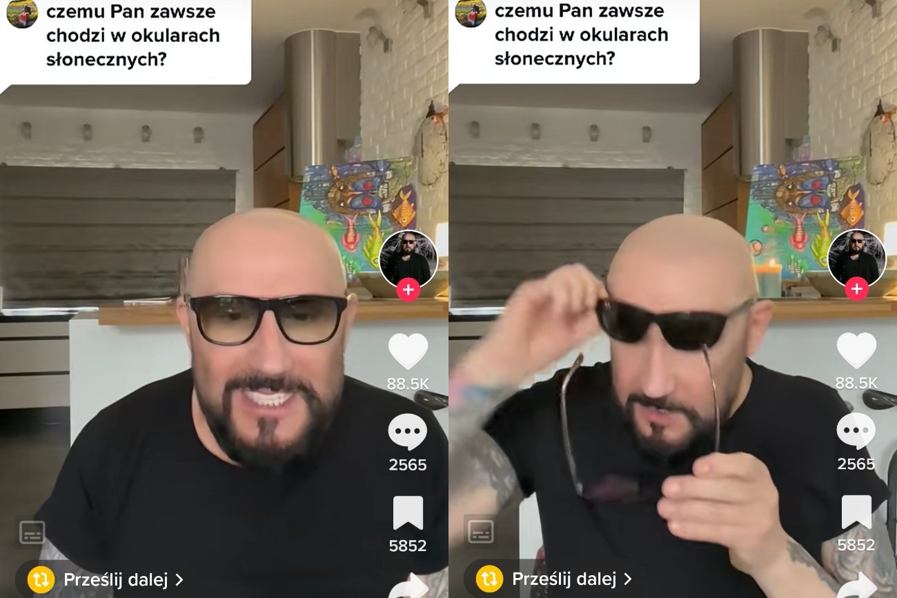 Grzegorz Skawiński pokazał się na TikToku bez okularów. Jak wygląda muzyk?
