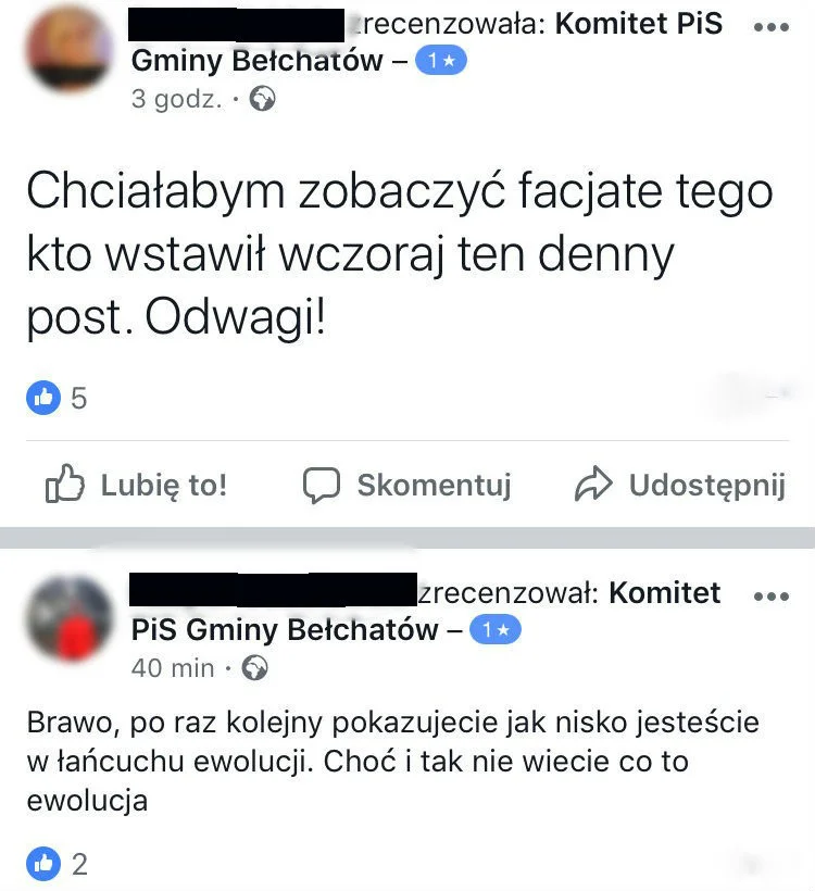 Wpis wywołał negatywne reakcje.