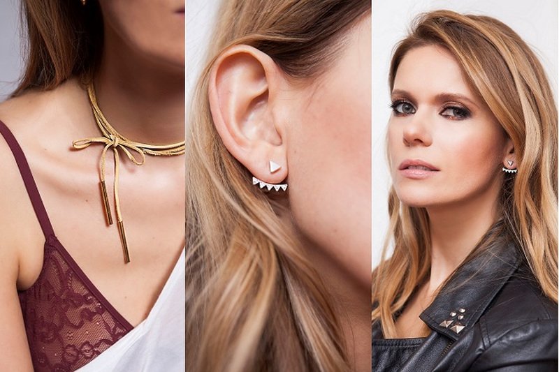 Choker Marzy mi się własne ranczo od Shahi.  Kolczyki Ma ochotę na coś innego od Anne Hultquist.