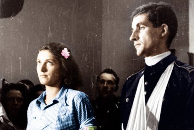 Ślub Alicji Treutler i Bolesława Biegi "Pałąka", 13 sierpnia 1944 roku