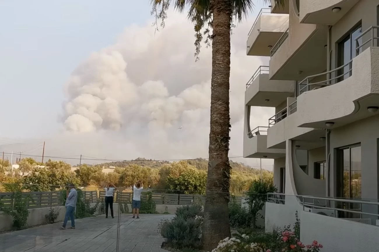 Pożary na Rodos (Grecja).