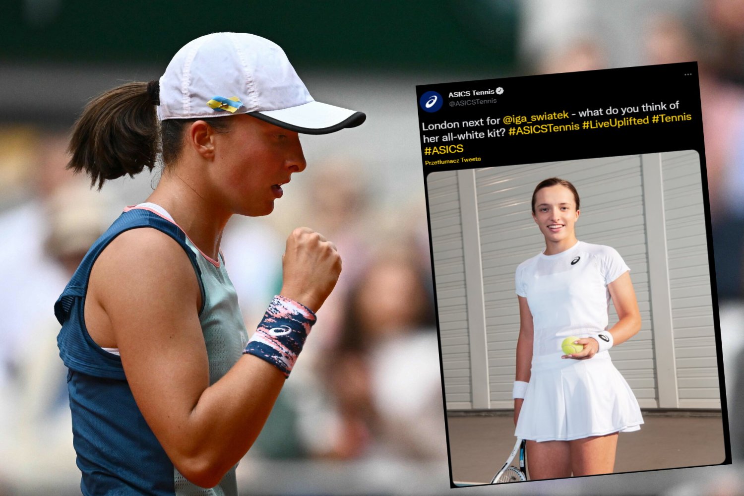 Firma Asics zaprezentowała stój, w którym Iga Świątek grać będzie na kortach Wimbledonu