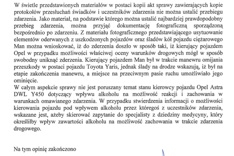 Fragment z opinii prywatnego rzeczoznawcy