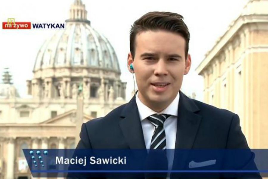 Maciej Sawicki, autor kontrowersyjnego materiału w "Wiadomościach" o mowie nienawiści, w którym podano przykłady wypowiedzi jedynie osób kojarzonych z opozycją wobec PiS.