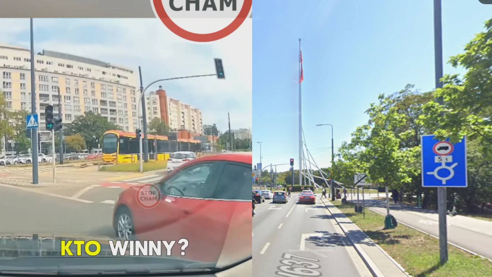 Wysłał film z kolizji z ronda, a ludzie piszą mu, iż to on zawinił. Kto ma rację?