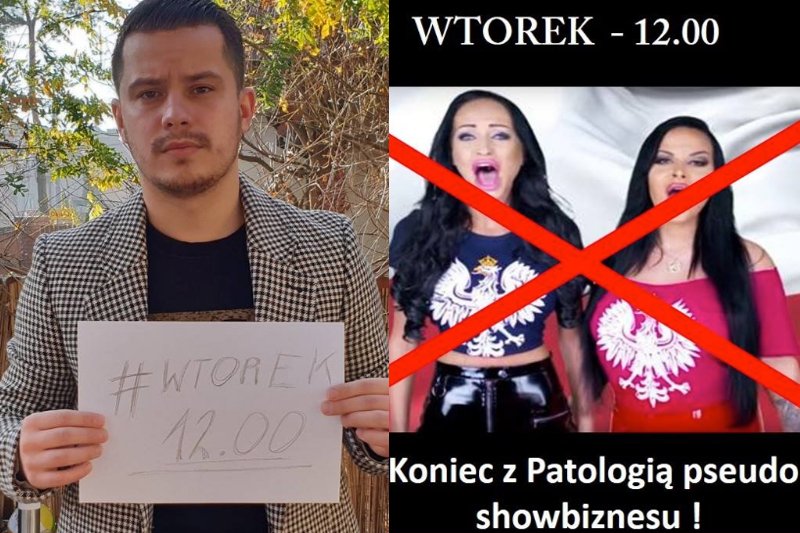 Rafał Collins, prowadzący program w TVN Turbo, chce pozwać siostry Godlewskie za ich żenującą wersje hymnu