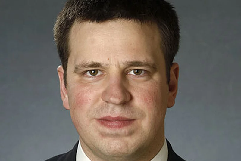 Jüri Ratas to przewodniczący Estońskiej Partii Centrum.