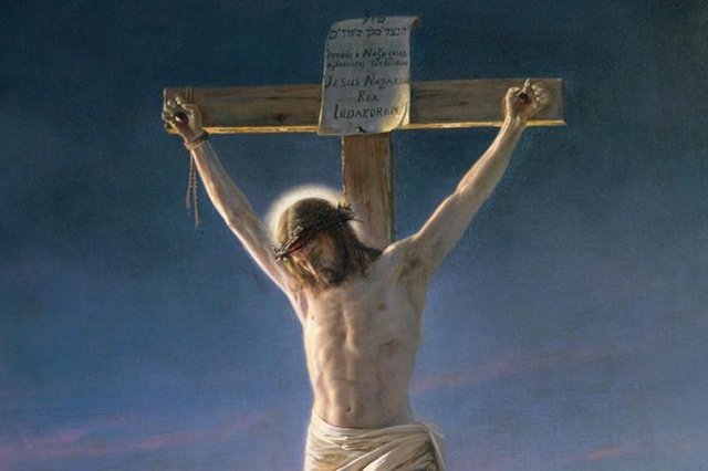 Fragment obrazu "Chrystus na krzyżu" Carla Blocha