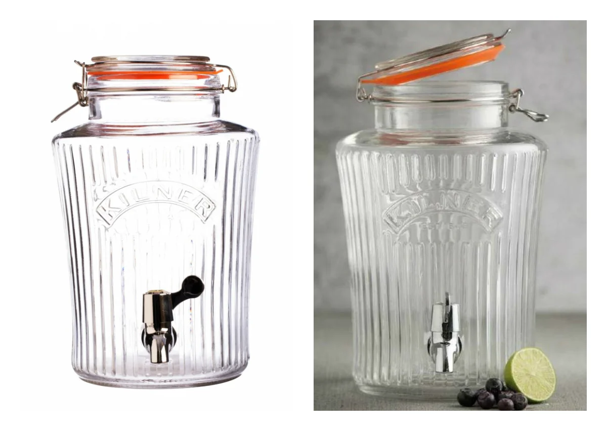 Szklany słój z kranikiem vintage 5 l marki Kieler.