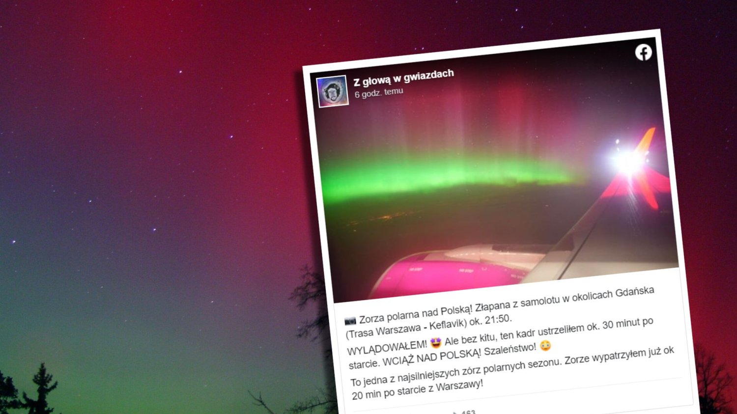 Zorza polarna nad Polską