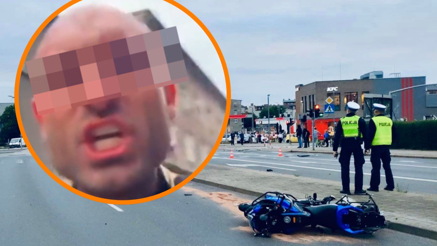 Słupsk. Kierowca mercedesa rozjechał motocyklistę na skrzyżowaniu