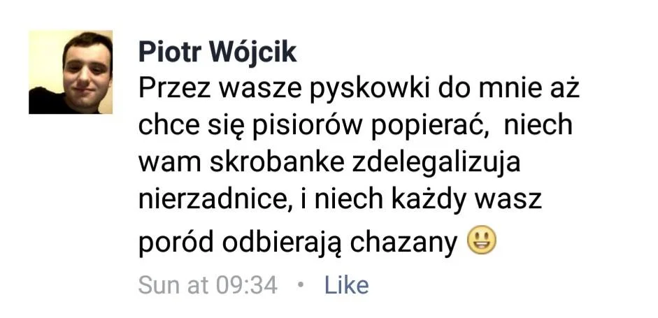 Tak nienawistne wpisy zamieszczają na forach również kobiety.