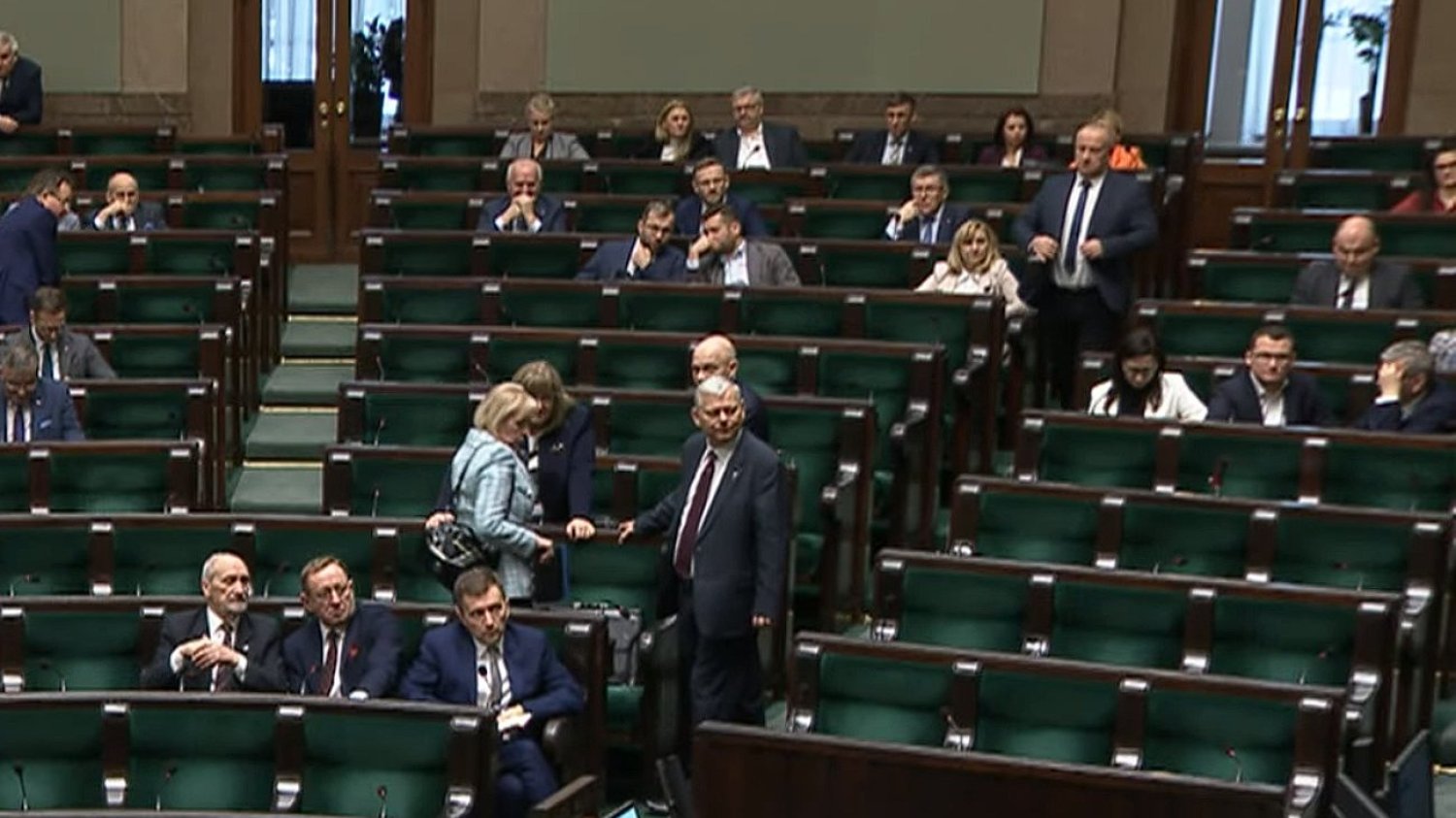 Marek Suski i Waldemar Andzel z PiS w Sejmie.