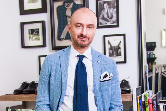 Wojciech Szarski w jego butiku Macaroni Tomato