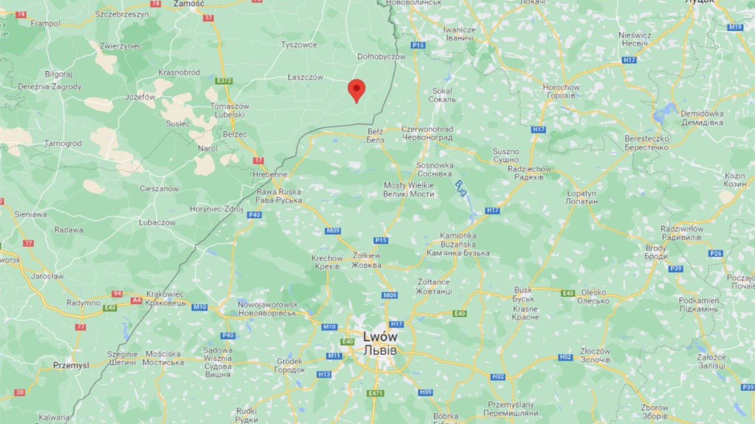 Przewodów rakiety Przewodów leży zaledwie 5 kilometrów od granicy z Ukrainą. Wieś od Lwowa, w linii prostej, dzieli około 70 km