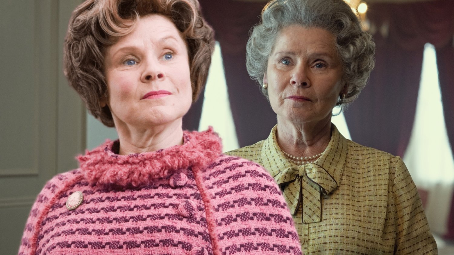 Imelda Staunton grała najpierw Dolores Umbridge w "Harrym Potterze", a teraz jest Elżbietą II w serialu "The Crown". Imelda Staunton grała najpierw Dolores Umbridge w "Harrym Potterze", a teraz jest Elżbietą II w serialu "The Crown".