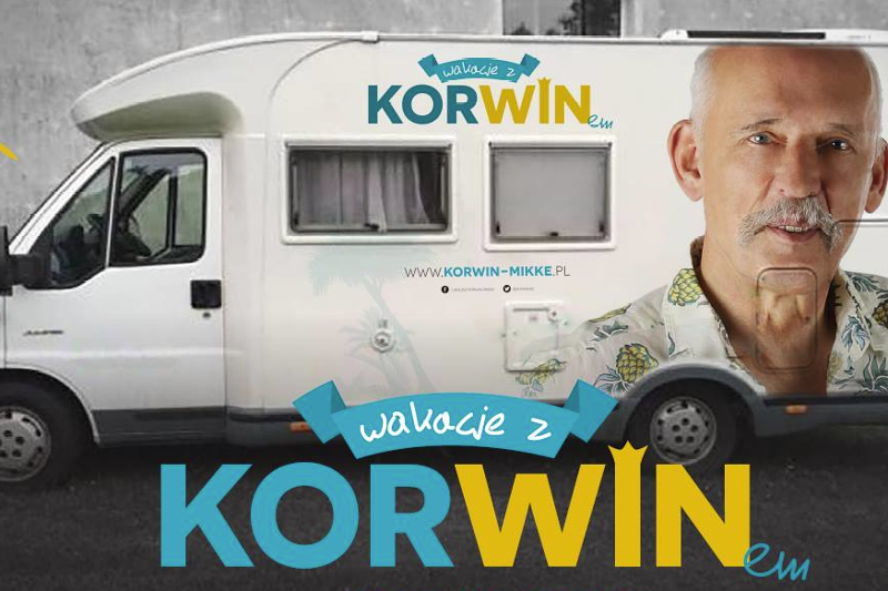 Korwin-Mikke nie robi sobie wakacji od polityki. Jedzie nad Bałtyk przekonywać Polaków do bojkotu referendum.