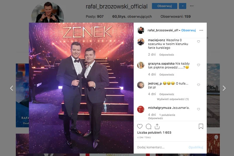 Niemałe emocje wzbudziło zaproszenie Rafała Brzozowskiego na benefis Zenka Martyniuka.