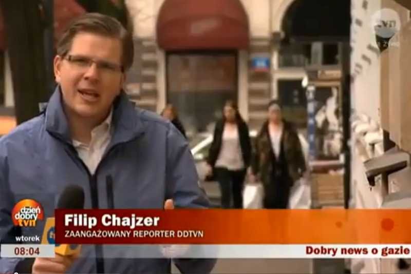 Filip Chajzer w swoim materiale o gazie