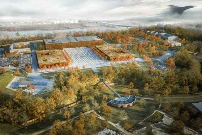 Projekt Muzeum Wojska Polskiego na Cytadeli Warszawksiej, widok z lotu ptaka