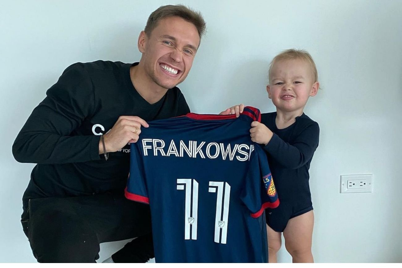 Przemysław Frankowski z synem.