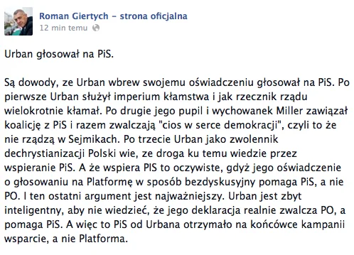 Głos w sprawie zabrał Roman Giertych