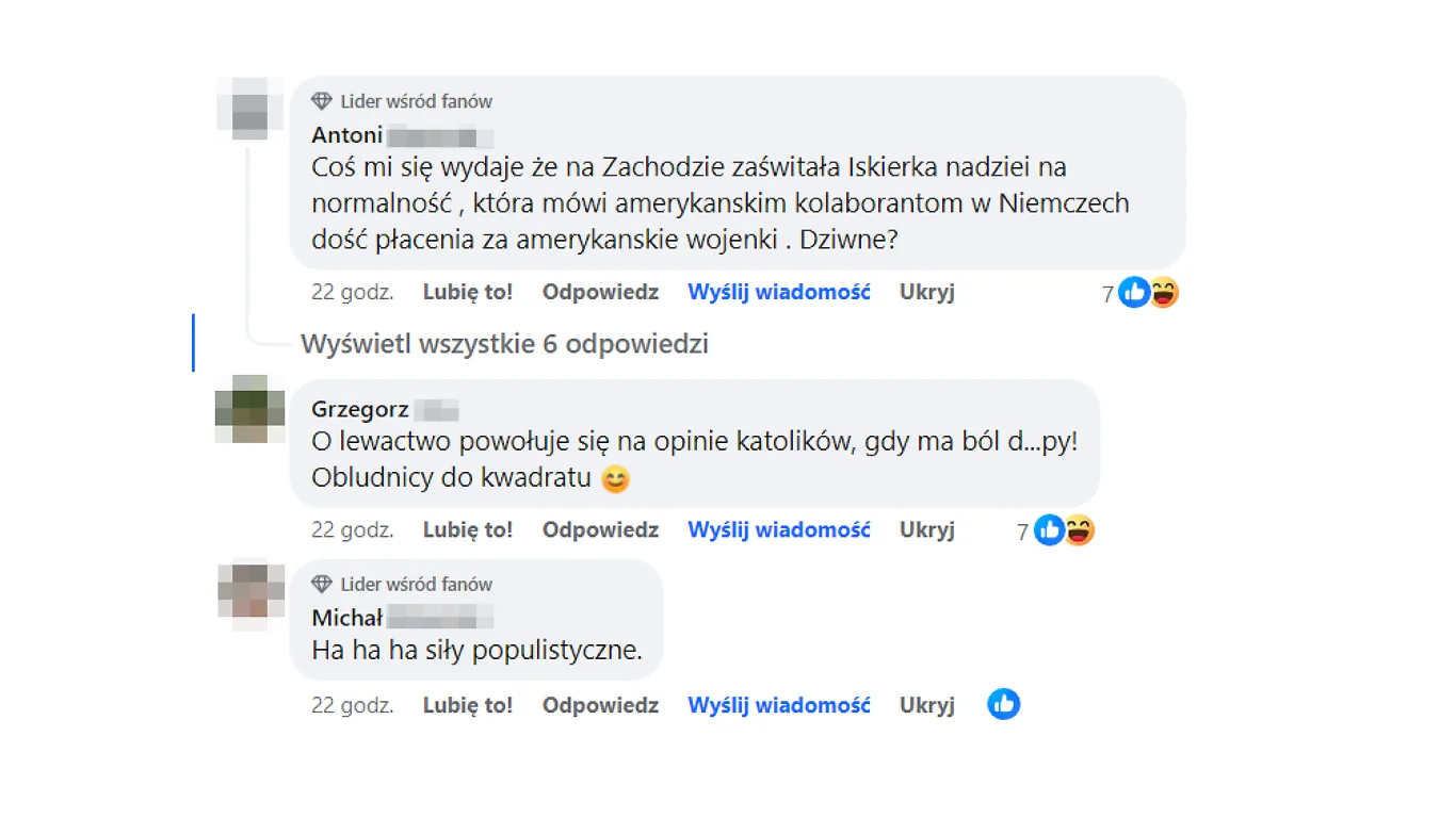 Wycinek z komentarzy na temat sukcesów populistów w RFN. Wycinek z komentarzy na temat sukcesów populistów w RFN.