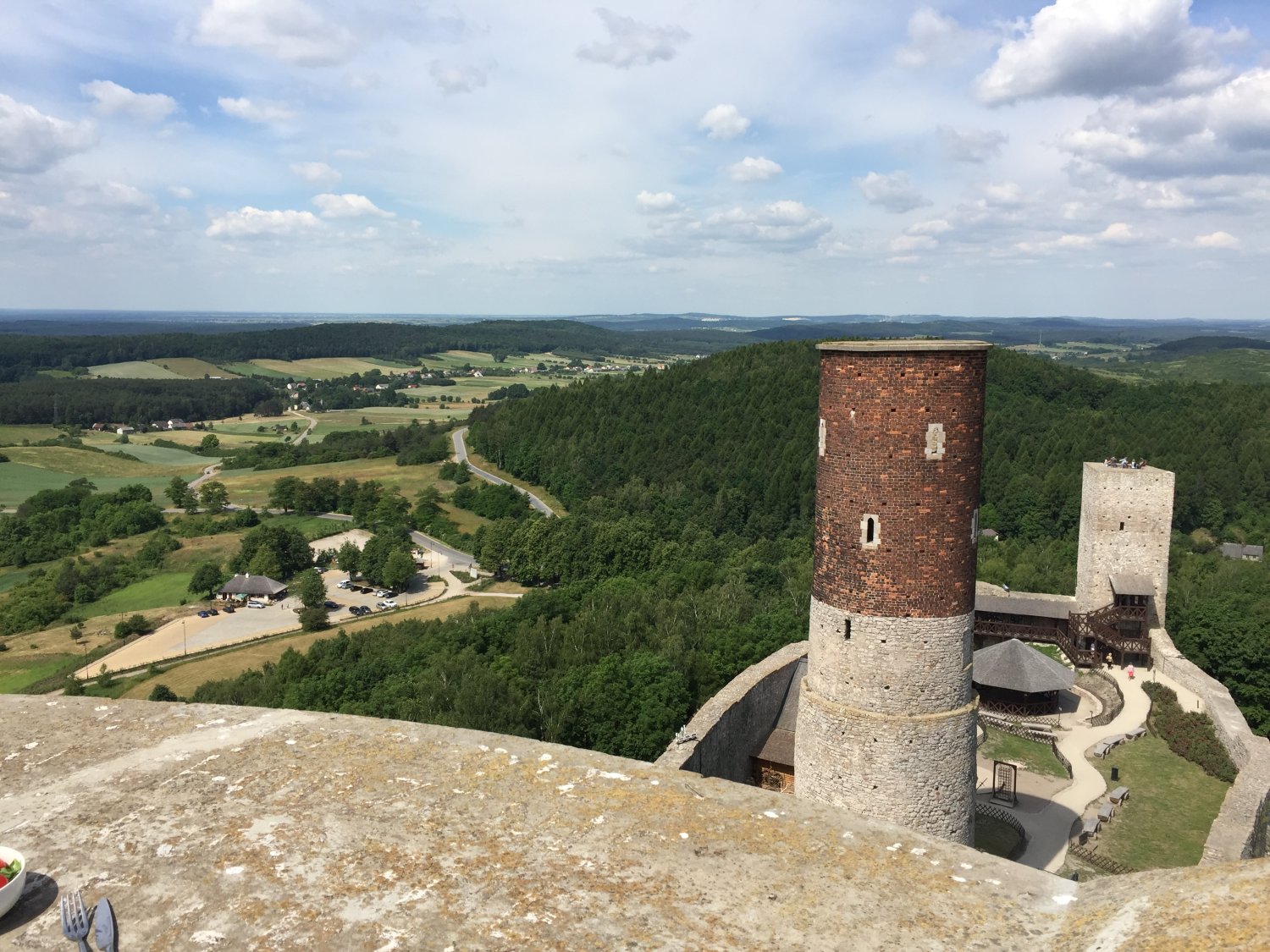 Panorama z najwyższej wieży zamku w Chęcinach