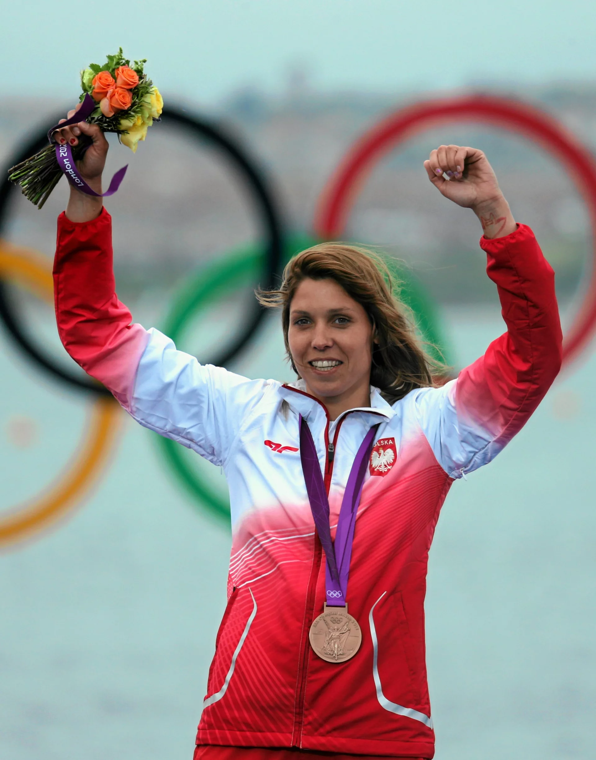 Zofia Klepacka odbiera brązowy medal podczas Olimpiady Olimpijskiej w 2012 roku