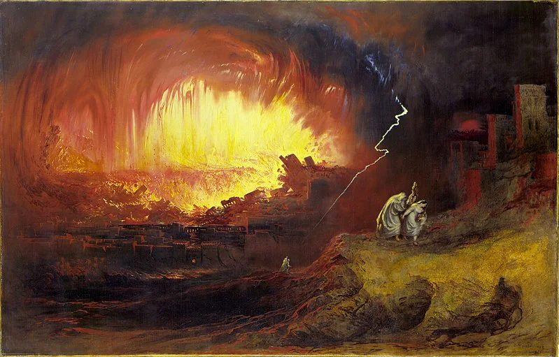 Zniszczenie Sodomy i Gomory na obrazie Johna Martina, 1832
