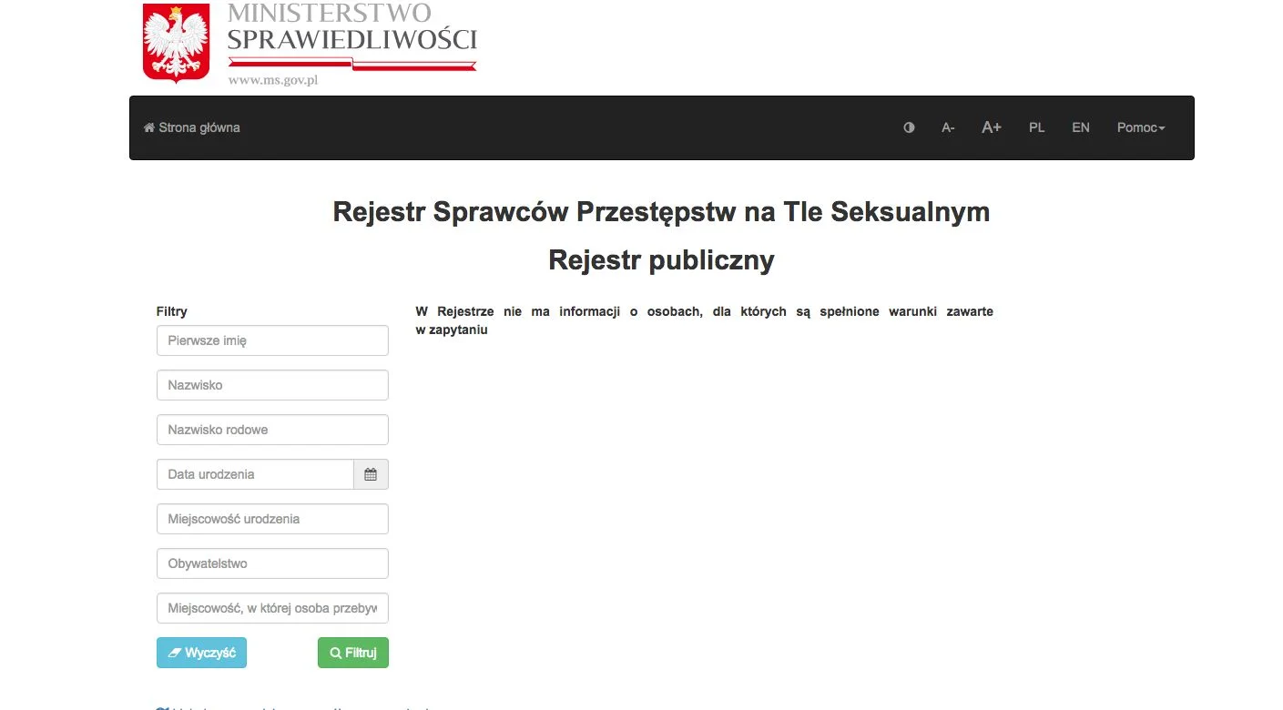 Wystarczy wpisać nazwisko pedofila, by zobaczyć jego zdjęcie i dowiedzieć się więcej na jego temat.